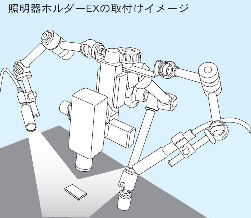 照明器ホルダーEX/照明器ホルダーLED取付例