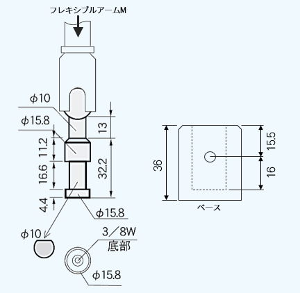 照明器ホルダーLED/照明器ホルダーLED取付例