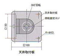 天井固定の場合